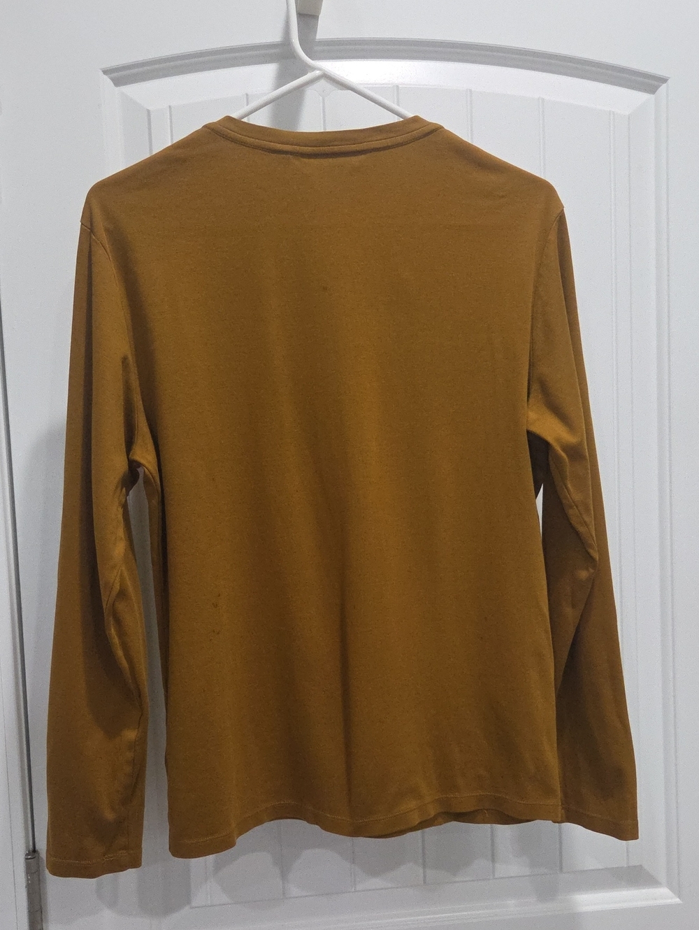 Murano Men’s Slim Fit Long Sleeve V-Neck Shirt Mustard Yellow Med - Picture 5 of 5